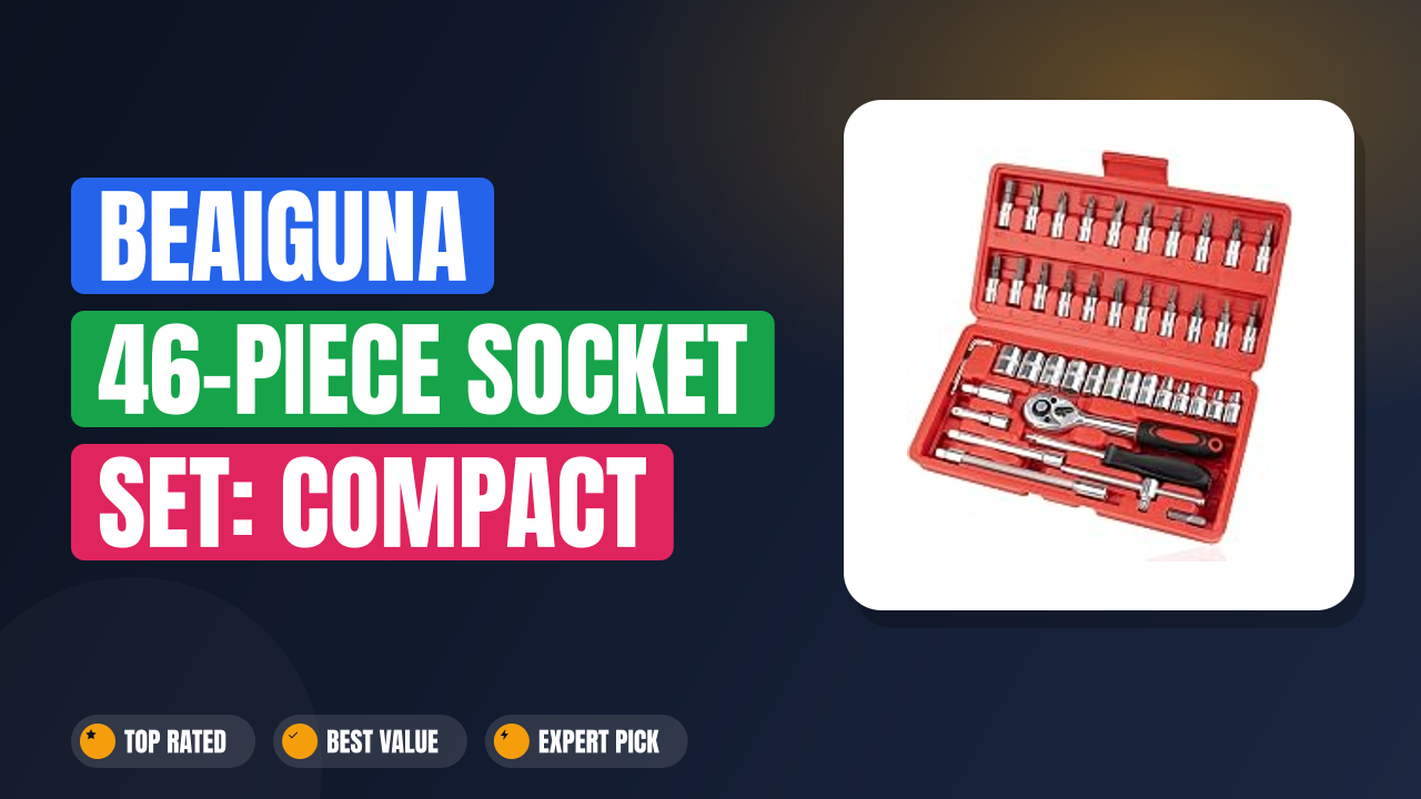 Beaiguna 46-Piece Socket Set: Compact Ratchet Driver Kit