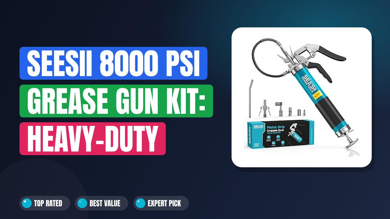 Seesii 8000 PSI Grease Gun Kit: Heavy-Duty Power